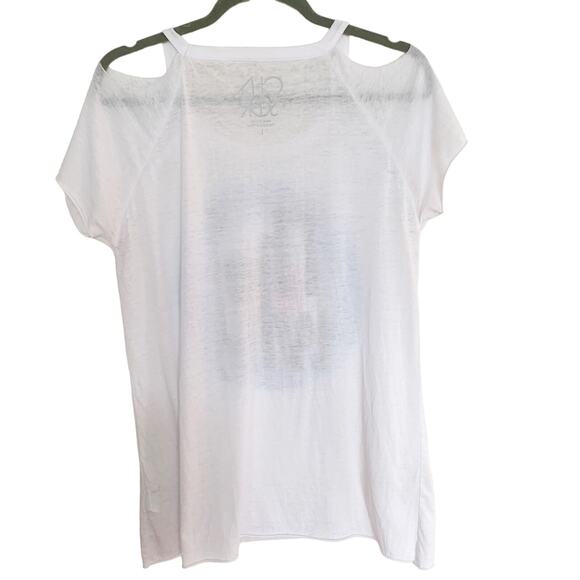 Chaser The Who White Open Cold Shoulder Tee Large Indie Sleaze - Picture 6 of 6